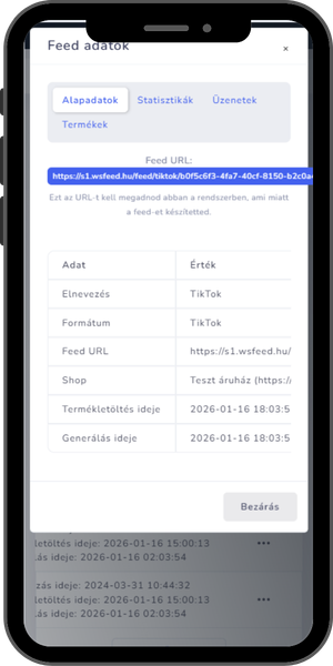 Feed adatok