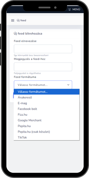 Új feed létrehozása